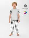Детская пижама с брюками / Точки черные на белом