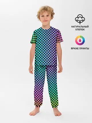 Детская пижама с брюками / Checkerboard Color