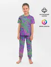 Детская пижама с брюками / Неоновый абстрактный узор