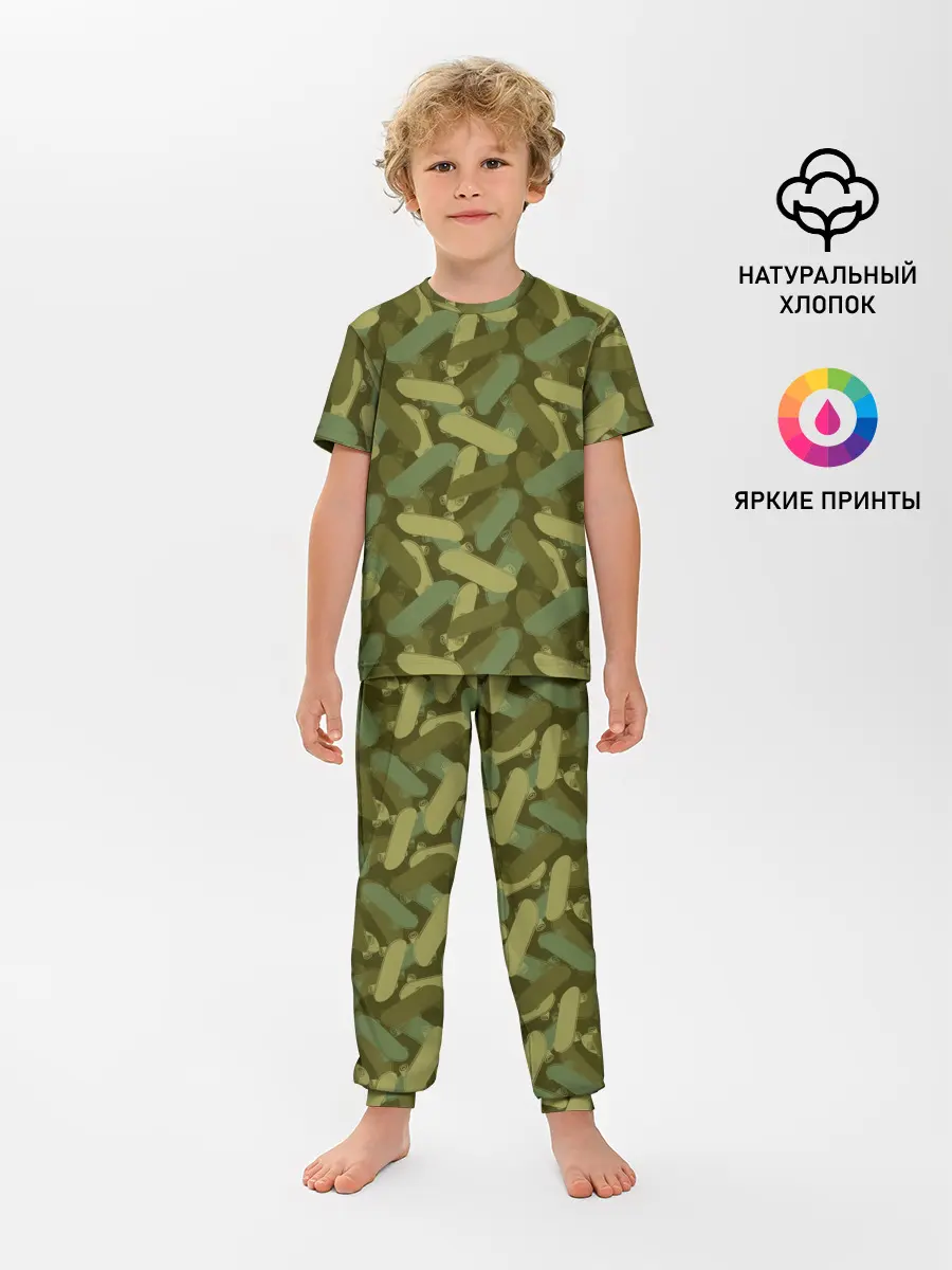 Детская пижама с брюками / Скейтборды
