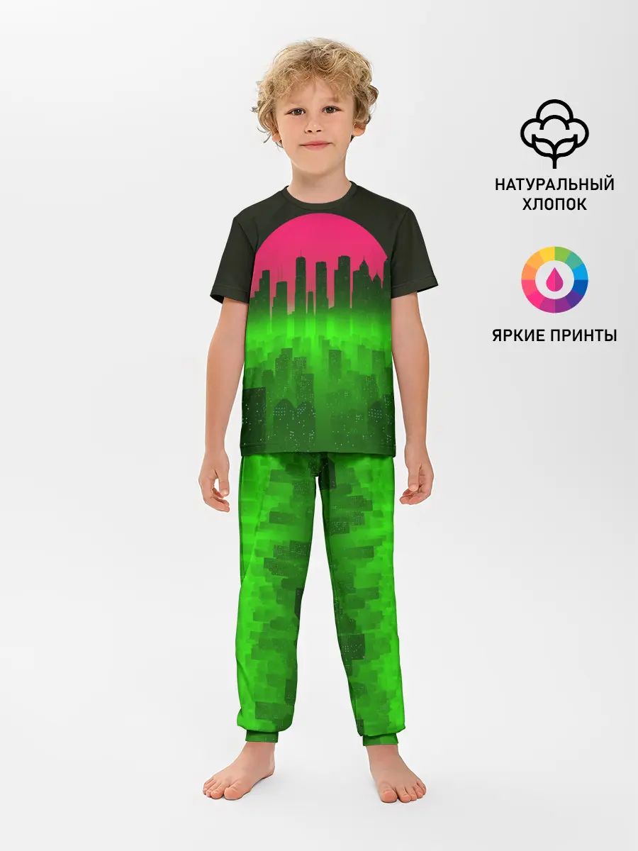 Детская пижама с брюками / НЕОНОВЫЙ ГОРОД