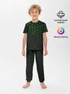 Детская пижама с брюками / Зелёные соты 3D