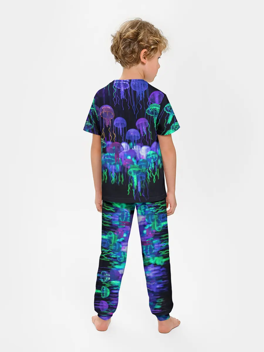 Детская пижама с брюками / Неоновые медузы