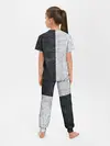 Детская пижама с брюками / Мятая Черно-Белая Бумага