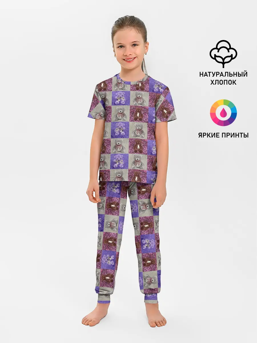 Детская пижама с брюками / Медведи на ковре