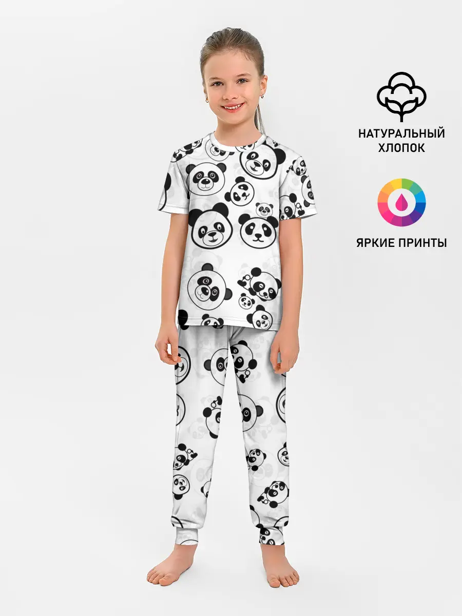 Детская пижама с брюками / Панды