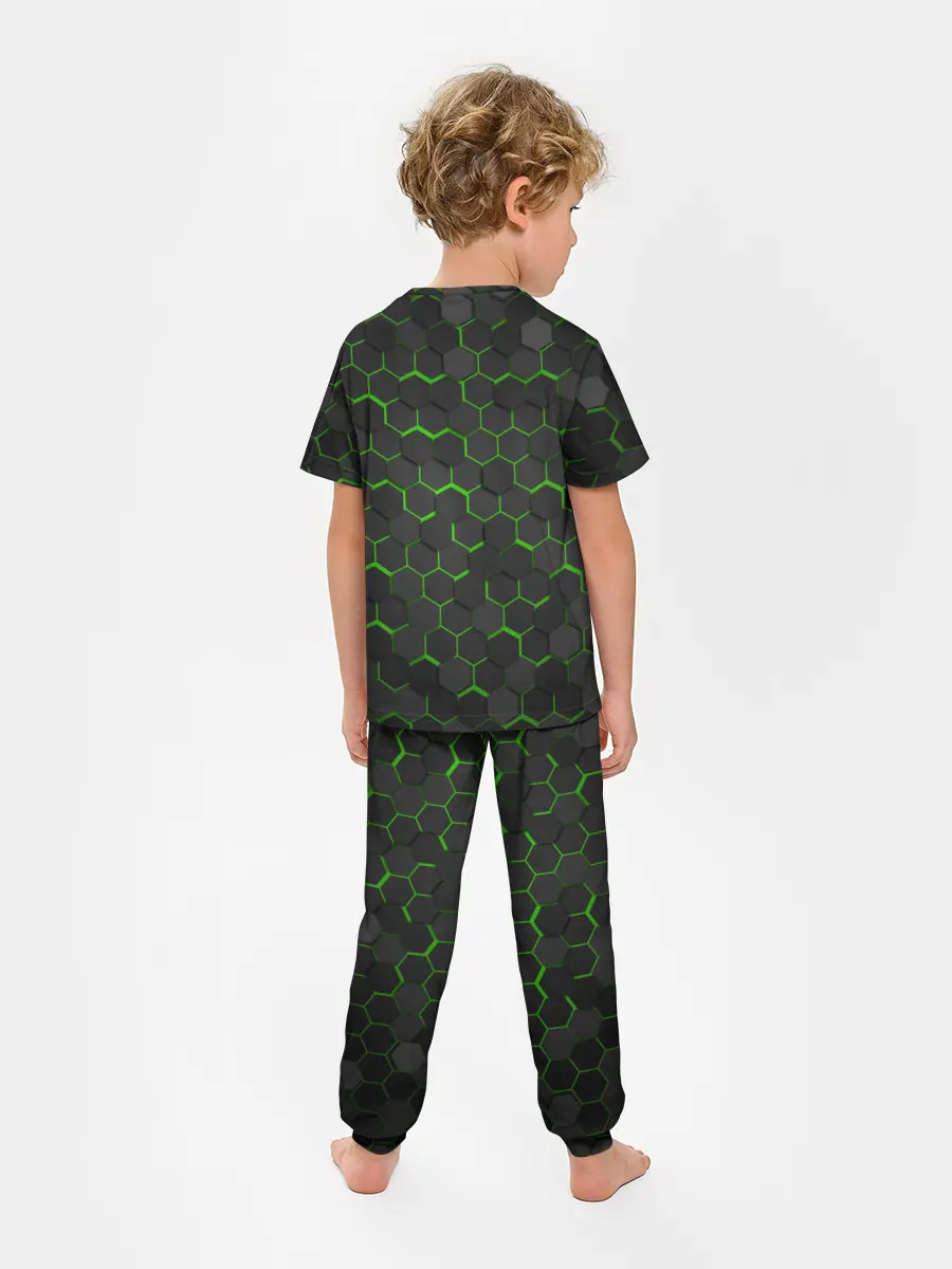 Детская пижама с брюками / OCTAGON зеленый
