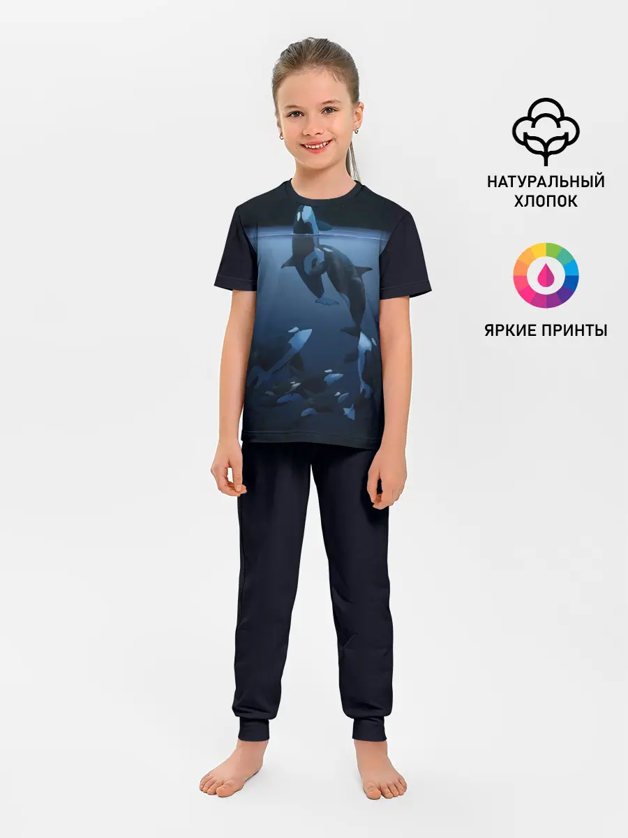 Детская пижама с брюками / касатки