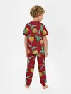 Детская пижама с брюками / Тюльпаны на красном фоне