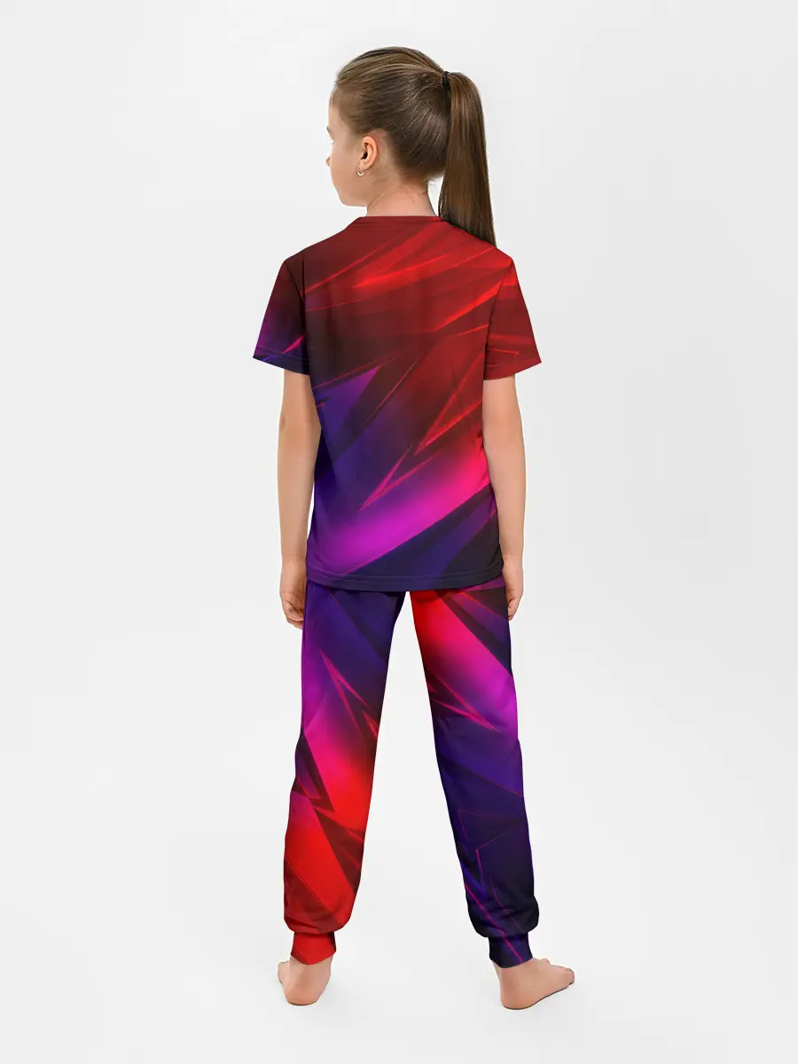 Детская пижама с брюками / NEON GEOMETRY STRIPES