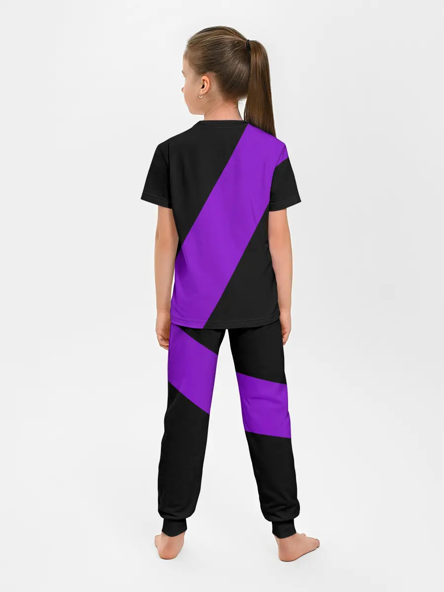 Детская пижама с брюками / Чёрный клевер демон в сиреневом
