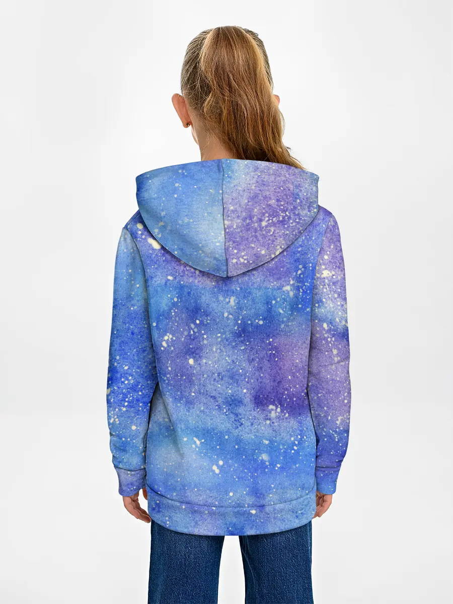 Детское худи / Акварельные разводы и брызги красок