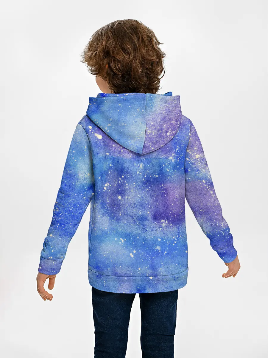 Детское худи / Акварельные разводы и брызги красок