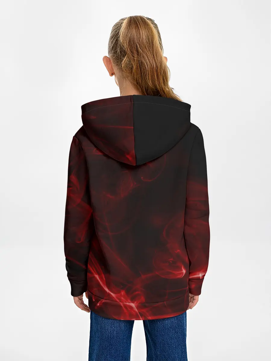 Детское худи / Чёрный Аста красный дым