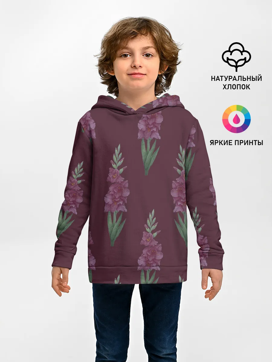 Детское худи / Бардовые гладиолусы
