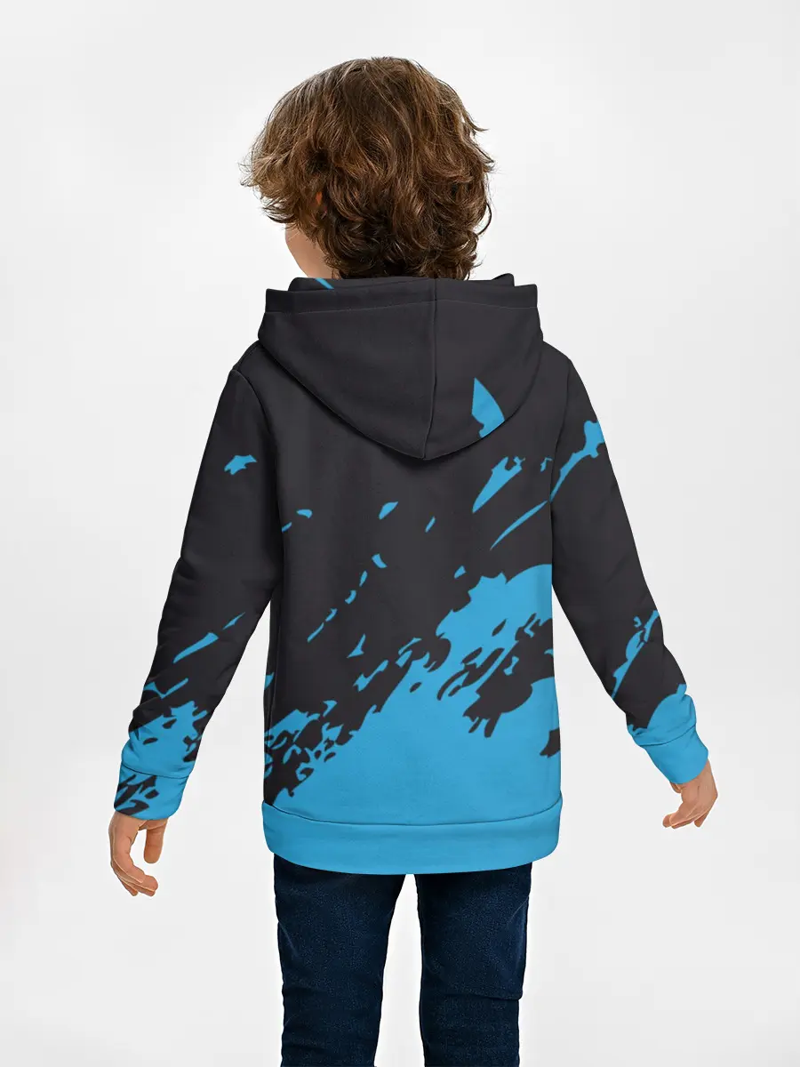 Детское худи / One Piece синий всплеск
