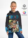 Детское худи / One Piece синий всплеск