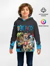 Детское худи / One Piece синий всплеск
