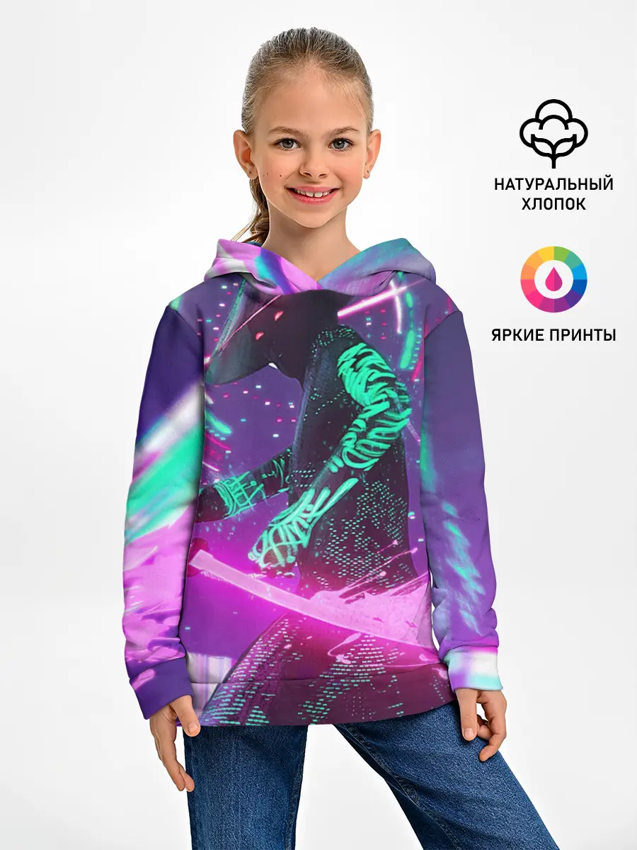 Детское худи / Неоновый Самурай
