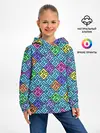 Детское худи / Неоновый яркий абстрактный узо
