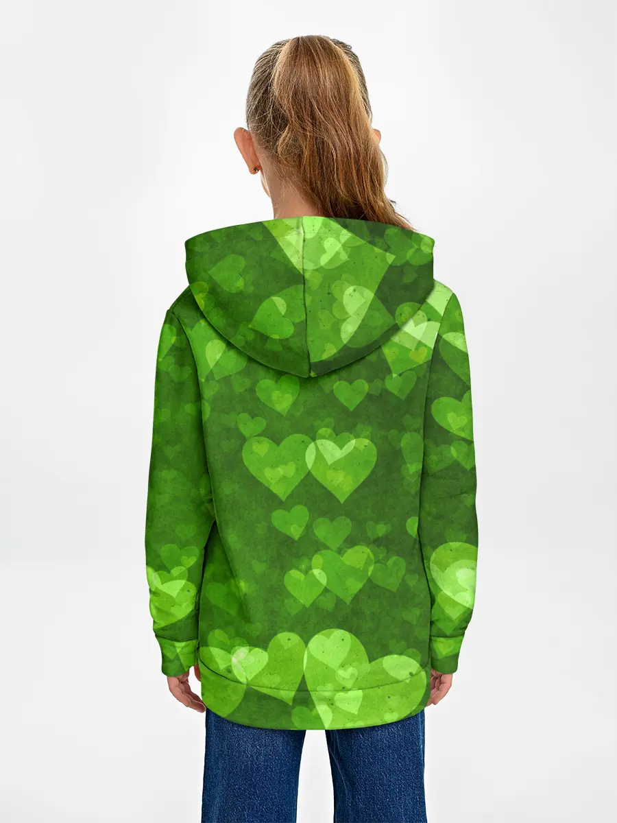 Детское худи / Geometry Dash | Green Love