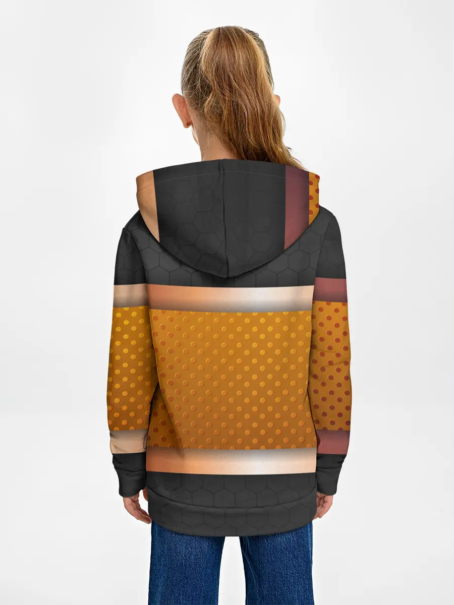 Детское худи / 3d gold / black