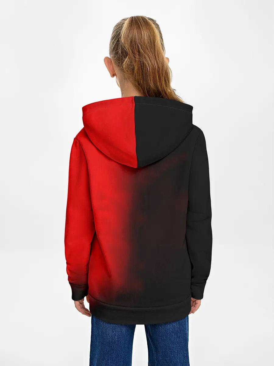 Детское худи / Чёрный Аста красный туман