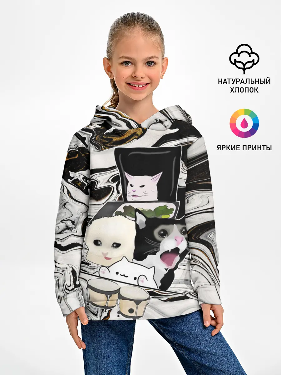 Детское худи / woman yelling at cat