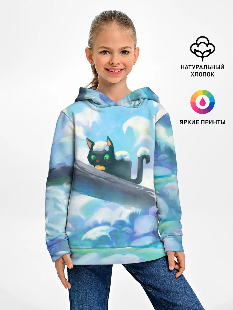 Детское худи / Снежный котенок