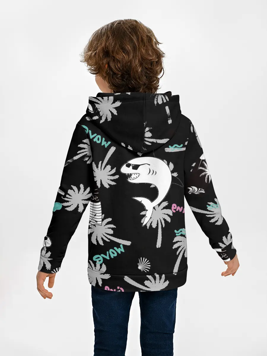 Детское худи / Акула и серфинг