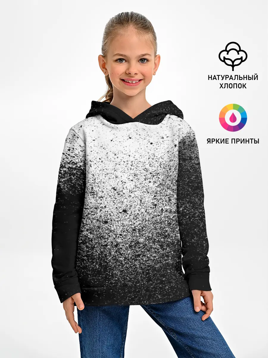 Детское худи / БРЫЗГИ КРАСОК ЧЁРНЫЙ