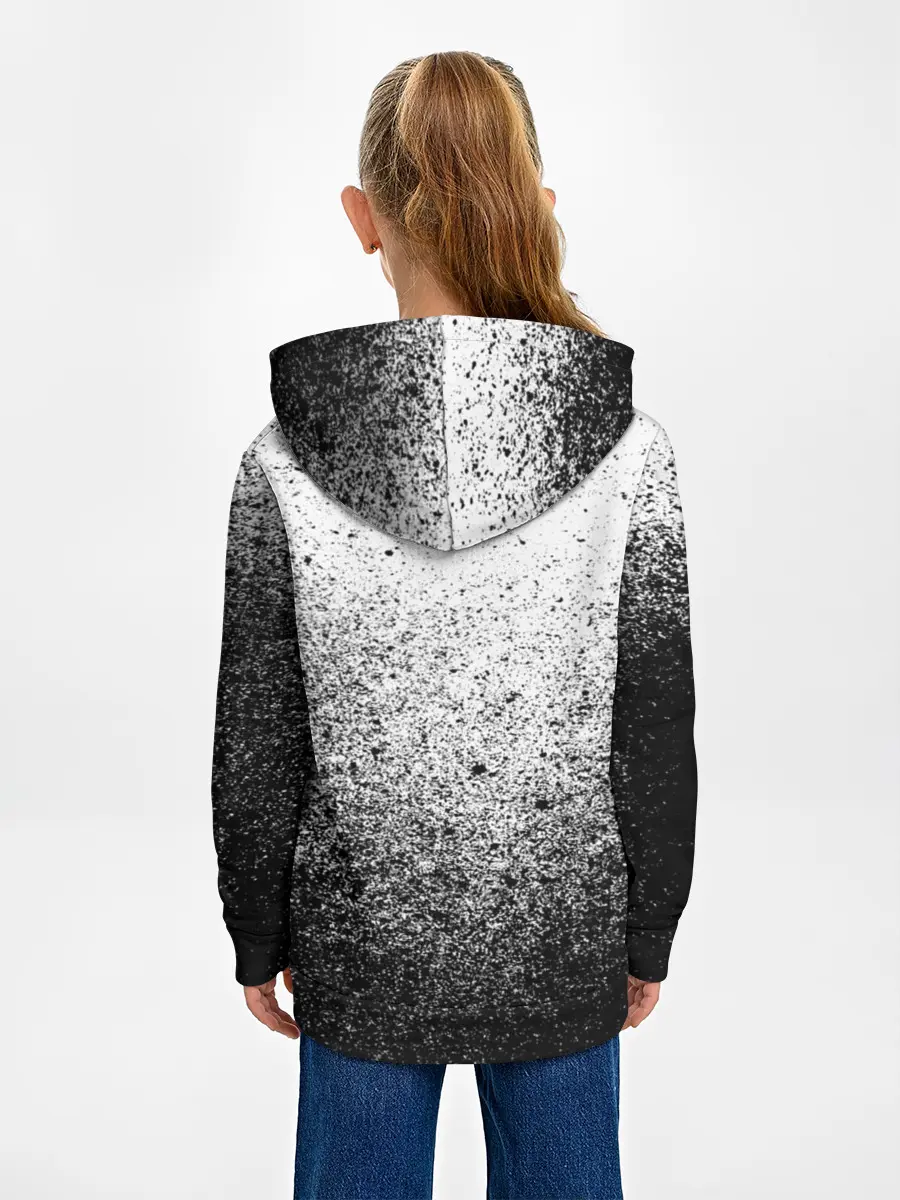 Детское худи / БРЫЗГИ КРАСОК ЧЁРНЫЙ