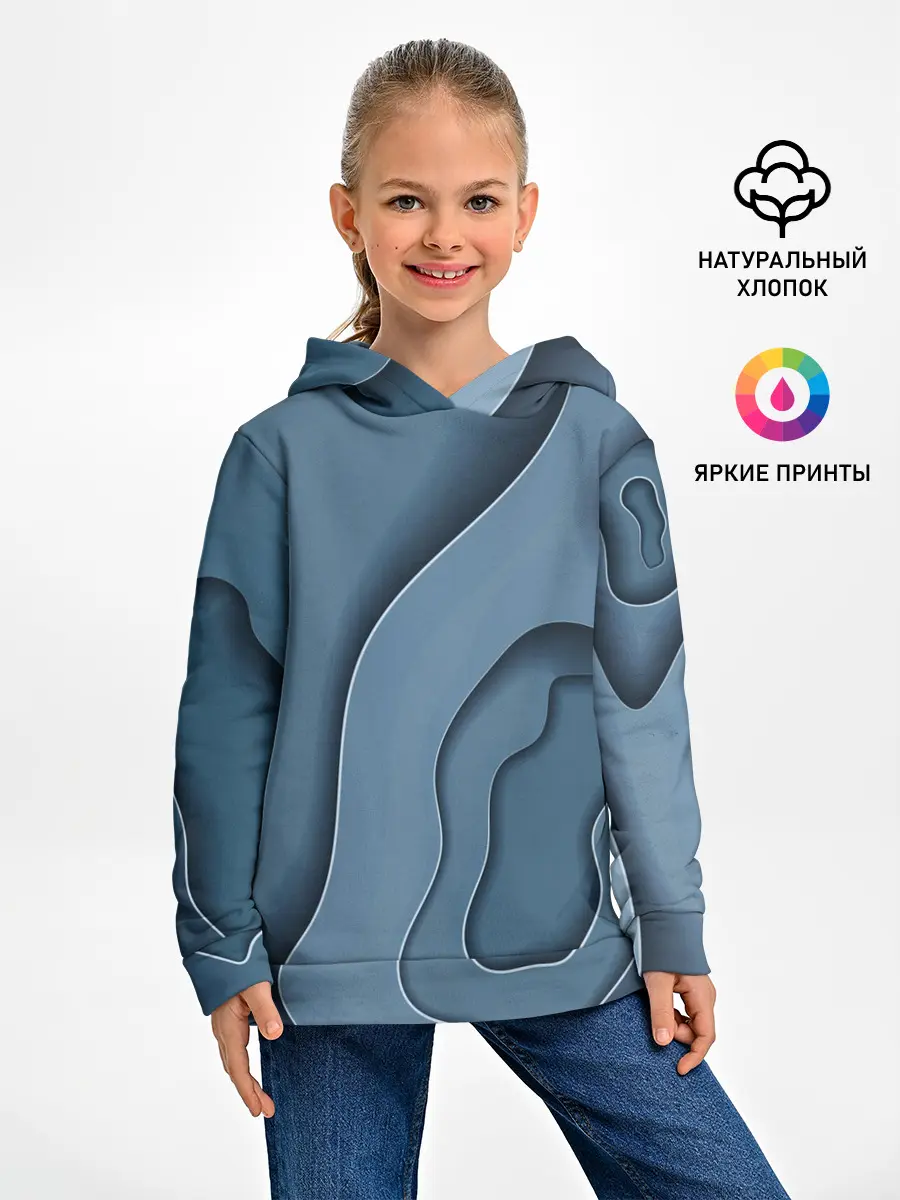 Детское худи / Абстракция бумажные волны