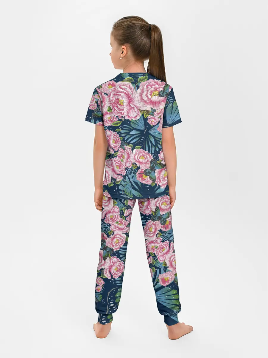 Детская пижама с брюками / Пионы