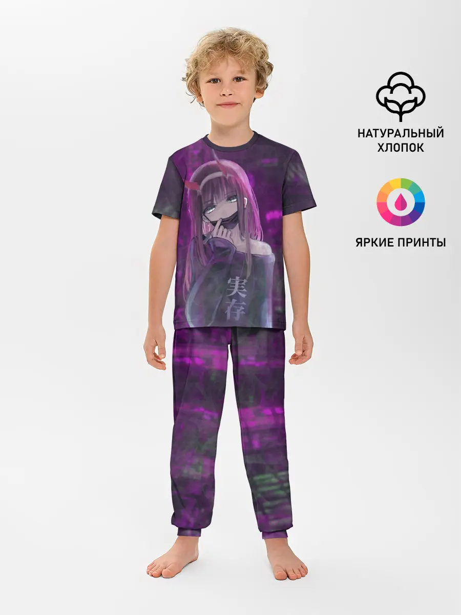 Детская пижама с брюками / Zero Two in mask