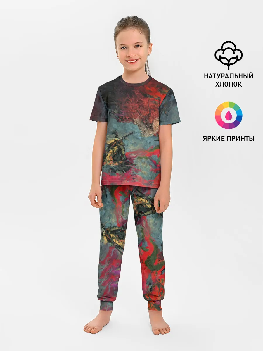 Детская пижама с брюками / Sekiro Самурай против дракона