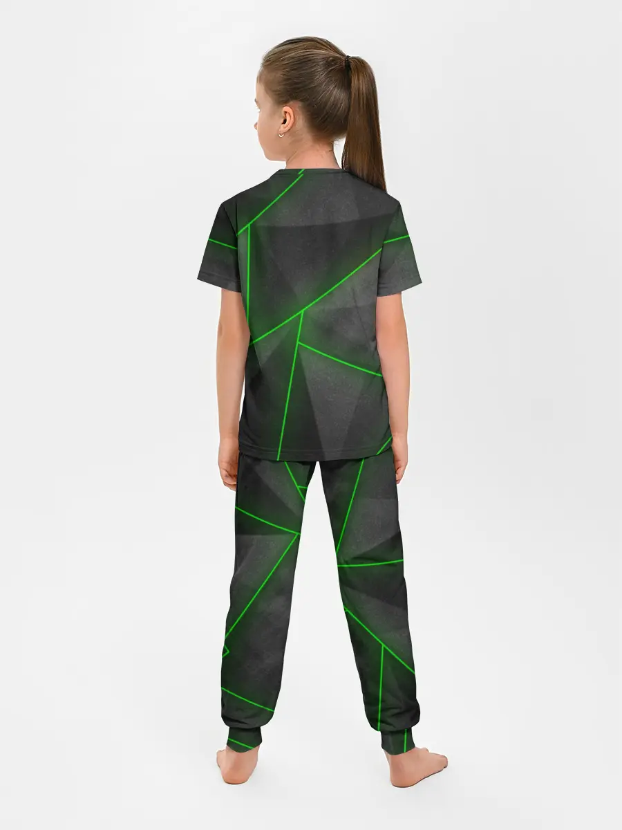 Детская пижама с брюками / Неоновые линии