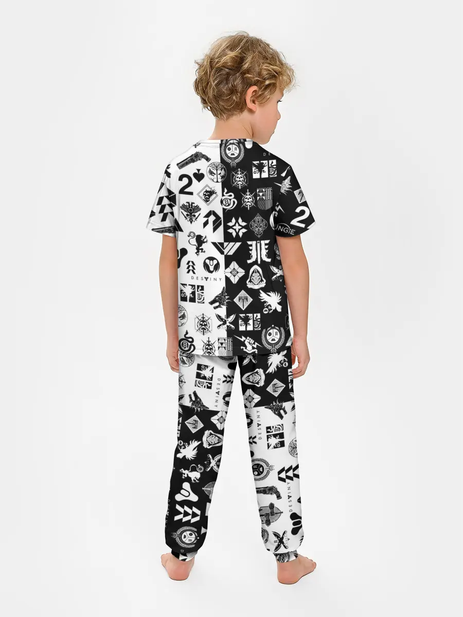 Детская пижама с брюками / DESTINY LOGOBOMBING ЧЁРНО БЕЛОЕ