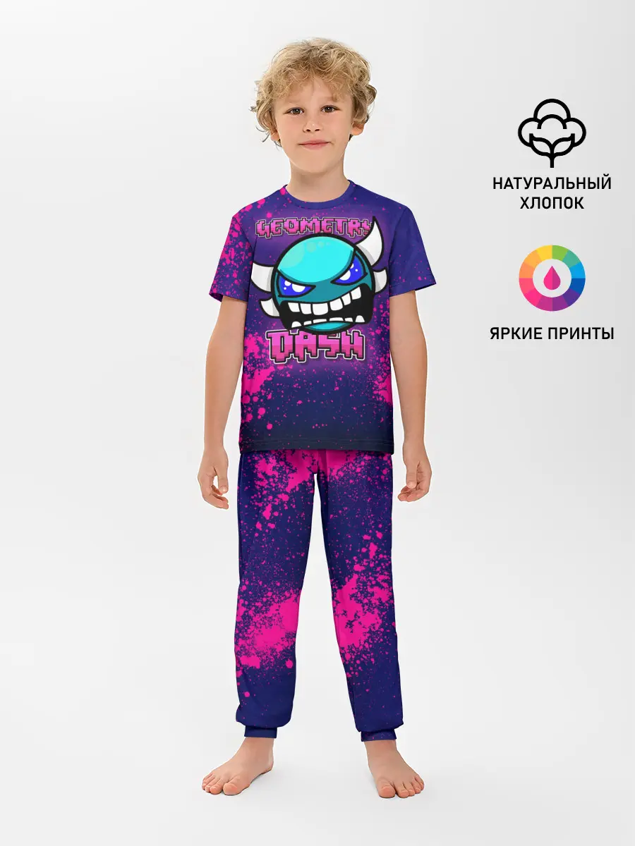 Детская пижама с брюками / Geometry Dash