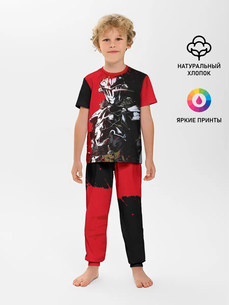 Детская пижама с брюками / Goblin Slayer red and black