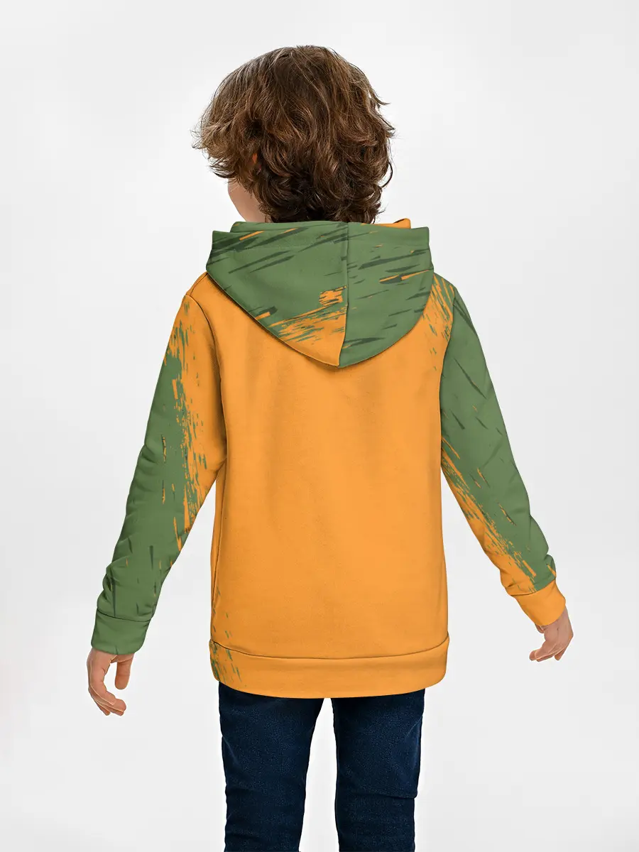 Детское худи / Т-Рекс с тыквой в пасте | Хэллоуин