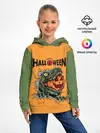 Детское худи / Т-Рекс с тыквой в пасте | Хэллоуин