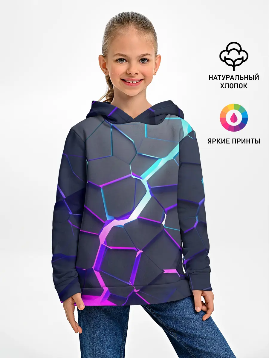 Детское худи / НЕОНОВЫЙ РАЗЛОМ | 3Д РАЗЛОМ