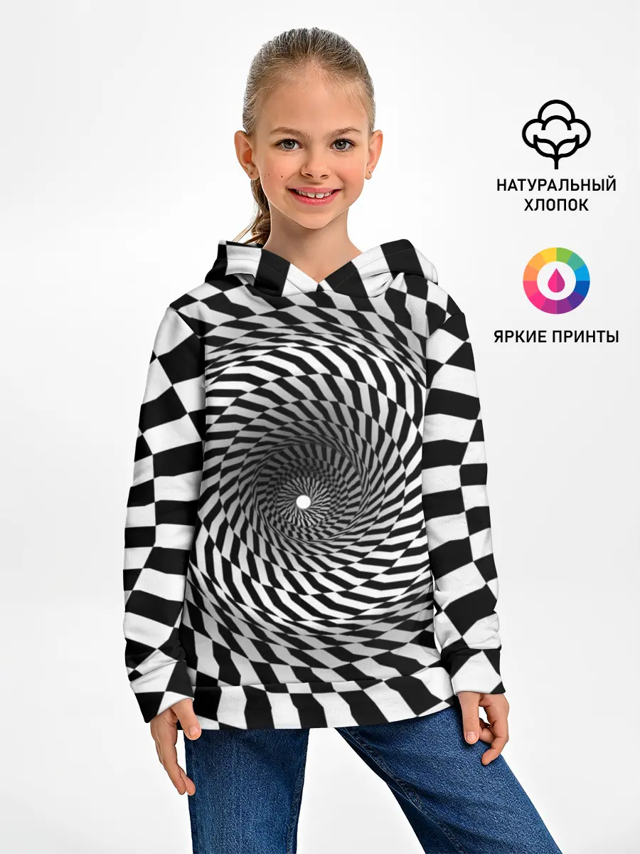 Детское худи / Оптические квадраты