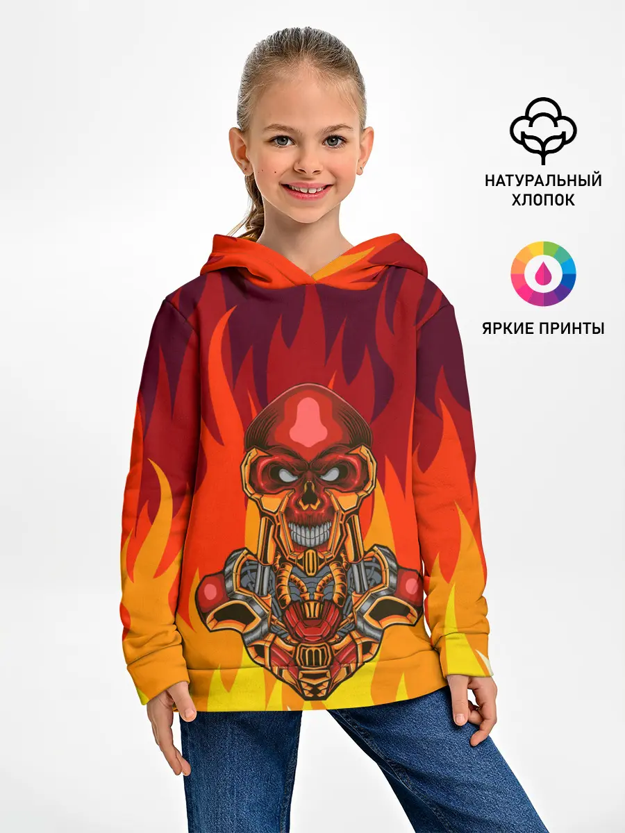 Детское худи / Меха скелет | Steampunk Fire