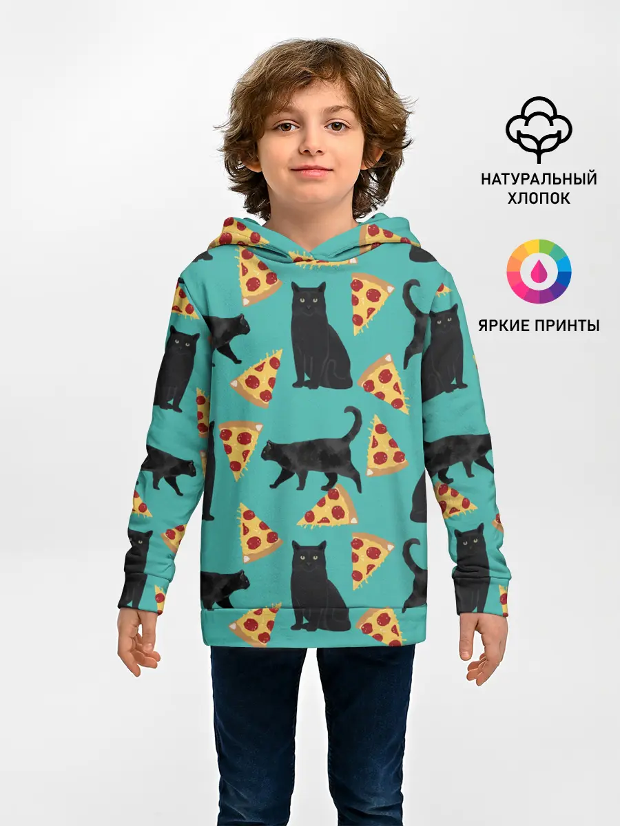Детское худи / Котики и Пиццы