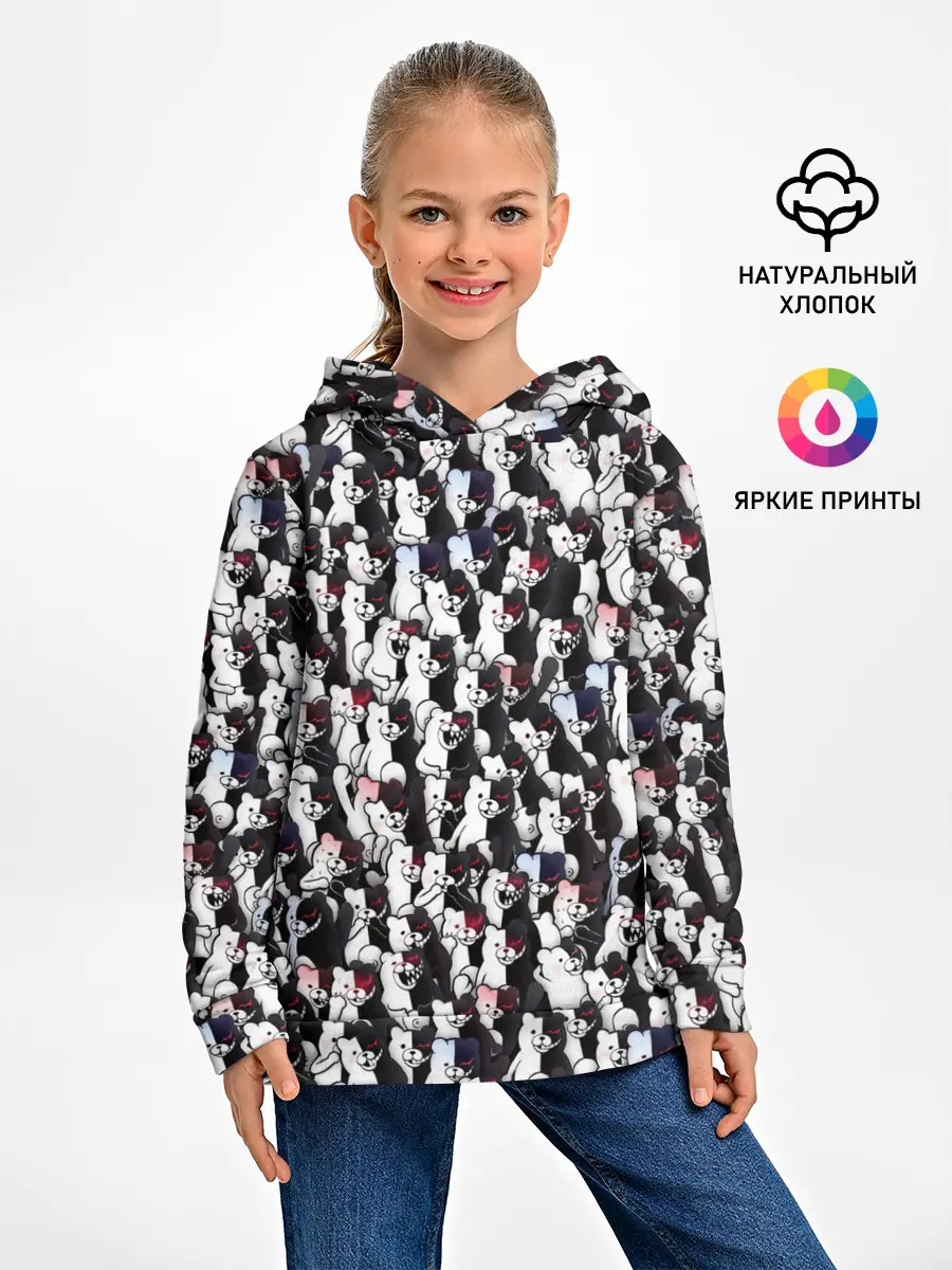 Детское худи / Черно-белые медведи