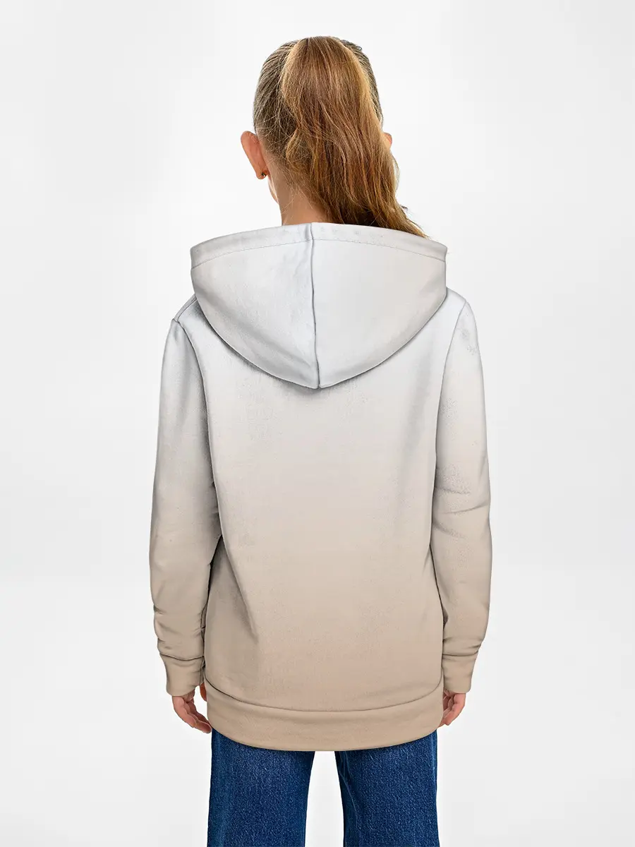 Детское худи / бело-рыжий котенок реализм