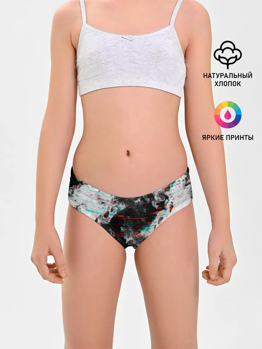 Трусы для девочек / White flame glitch