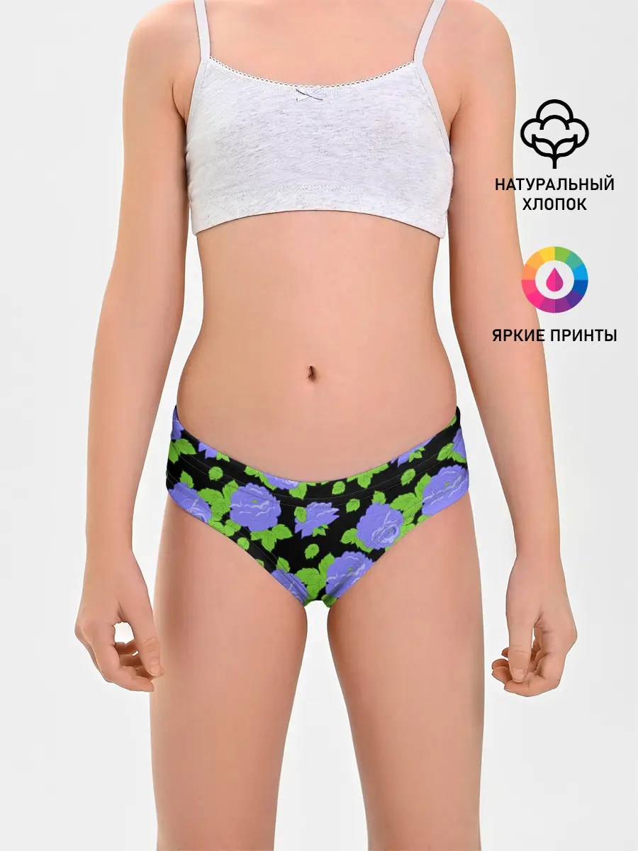 Трусы для девочек / Синие розы